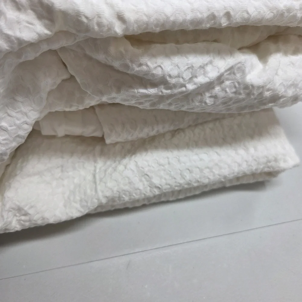 QUINCE Organic Luxe Honeycomb Duvet Cover King/Cal King White 6279
